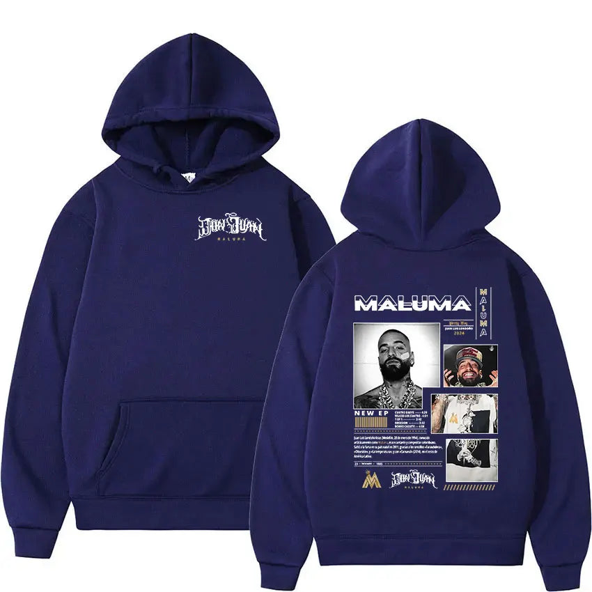 Rapper MALUMA 2024 Album Graphic Hoodie Men Hip Hop Vintage Pullover Sweatshirt Unisex High Quality Oversized Hoodies Streetwear