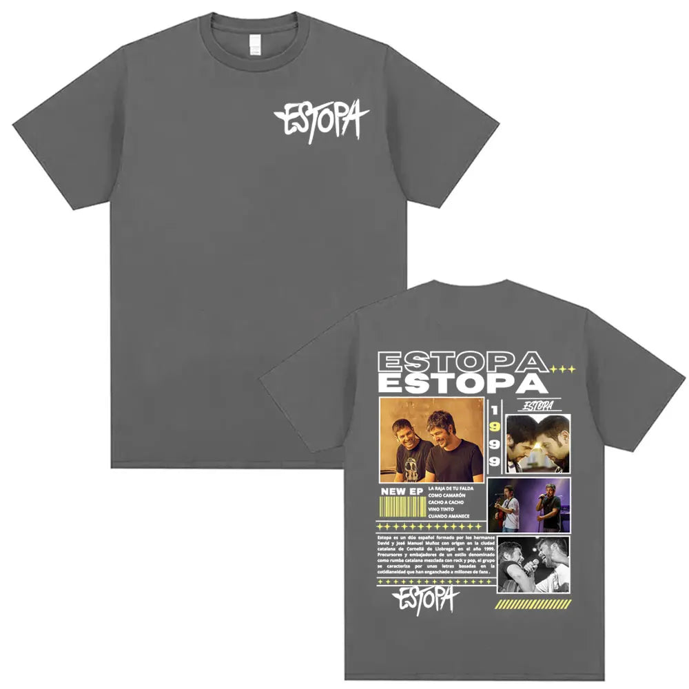 Rapper Estopa 1999 Tour Concert Cover T-shirt Men Women Casual O-Neck High Quality T Shirts Hip Hop Oversized T Shirt Streetwear