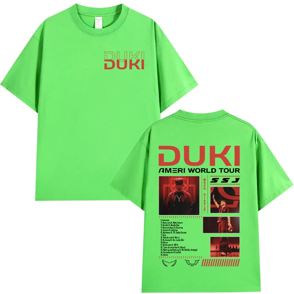 Rapper Duki Ameri World Tour Merch T-shirts Men Women Fashion Hip Hop Oversized T Shirts Cotton Casual Short Sleeve T-shirt Tops