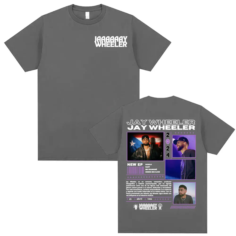Rapper Jay Wheeler Album 2024 Tour T-shirts for Men Fashion Hip Hop 90s Vintage T Shirts Casual Cotton Short Sleeve T-shirt Tops