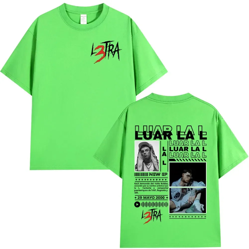 Rapper Luar La L L3TRA T shirt Men Women Hip Hop Fashion Short Sleeve T-shirts 100% Cotton Casual Oversized Tee Shirt Streetwear