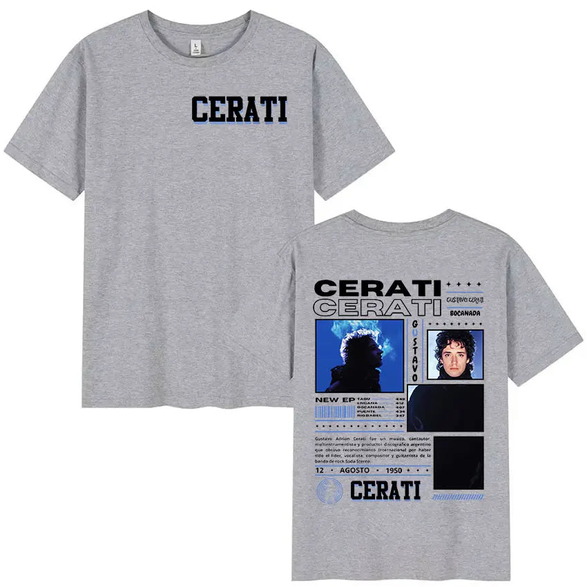Rapper Gustavo Cerati 2025 Tour Graphic T Shirt Men Hip Hop Fashion Cotton Short Sleeve T-shirt Retro Style Gothic Clothing Tees