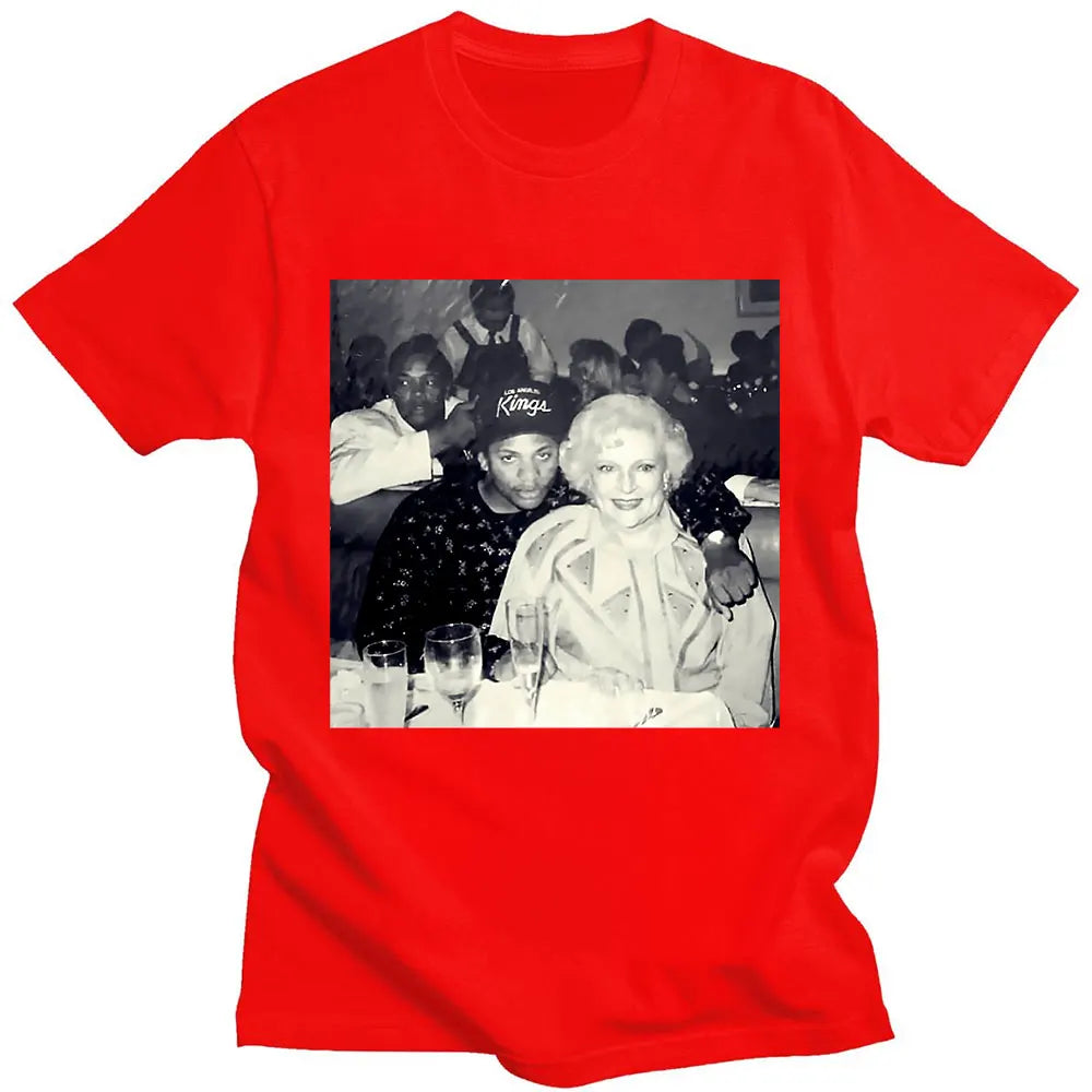 Classic Eazy E with Betty White Golden Girls TShirt Men Women Vintage T-shirts Top Cotton Tee Shirt Oversize Harajuku Streetwear