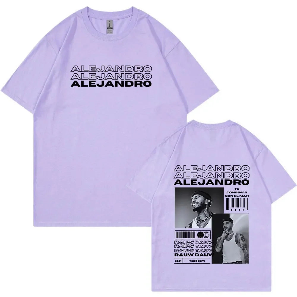 Rauw Alejandro Album Todo De Ti T Shirt Men Women Clothes Fashion Vintage Tee Shirt Cotton Casual Oversized T-Shirts Streetwear