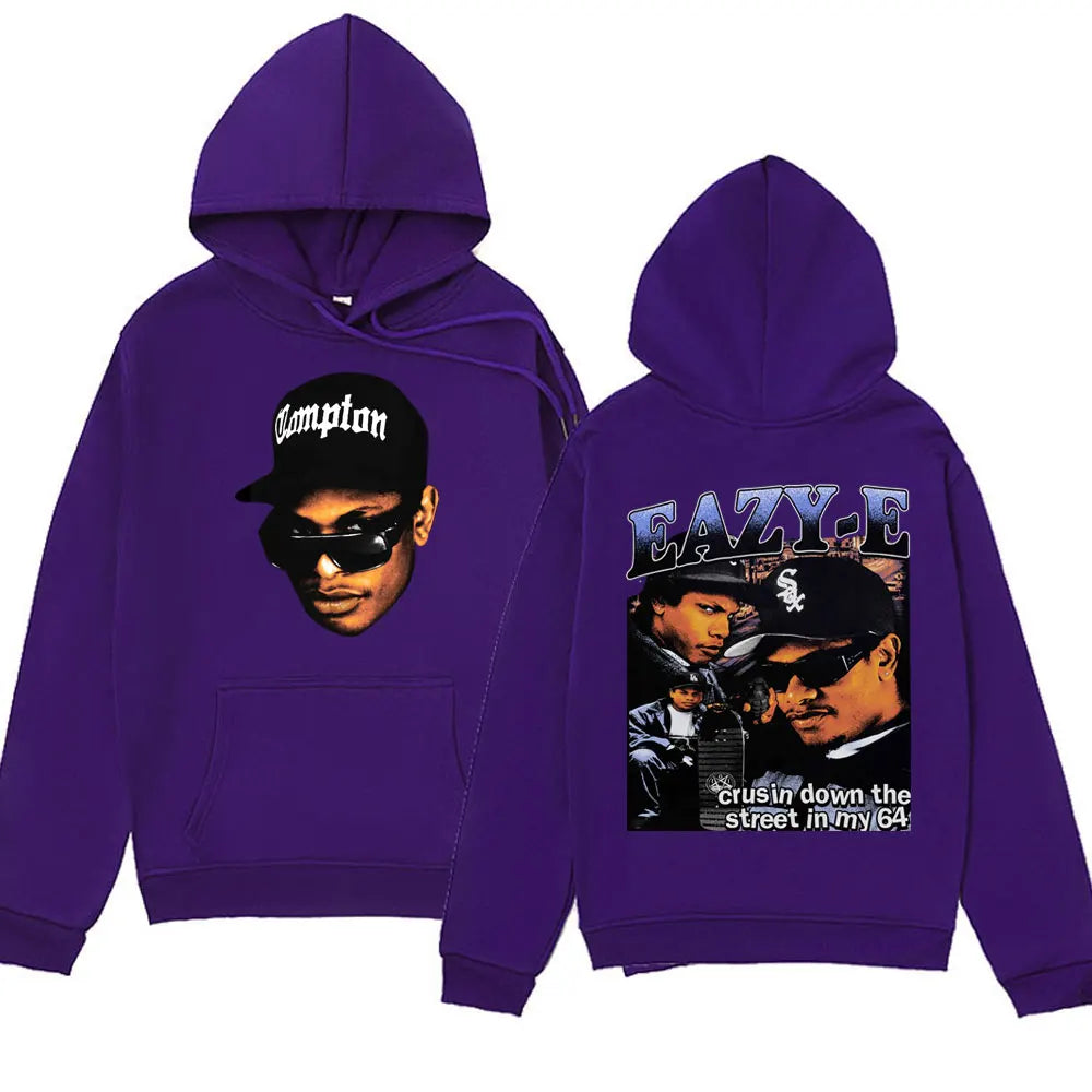 90s Rapper Eazy E Graphic Hoodie Men 90s Vintage Harajuku Hooded Sweatshirt Casual Oversized Hip Hop Streetwear Hoodies Unisex