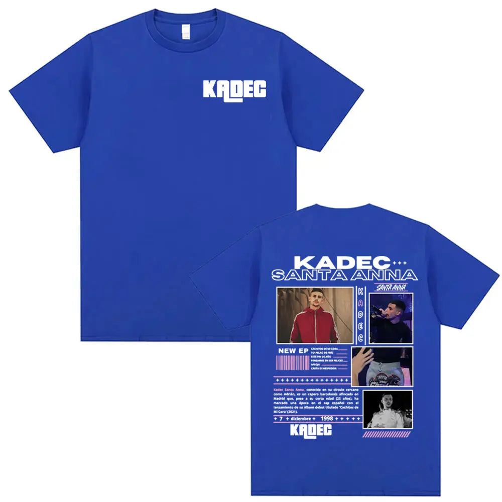Rapper Kadec Santa Anna 2025 Tour T Shirt Men Women High Quality Casual Oversized T-shirts Vintage 100% Cotton Crewneck T-shirt