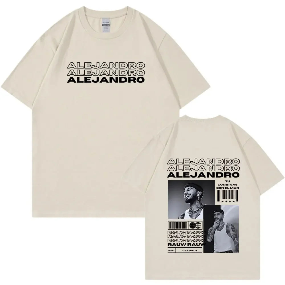 Rauw Alejandro Album Todo De Ti T Shirt Men Women Clothes Fashion Vintage Tee Shirt Cotton Casual Oversized T-Shirts Streetwear