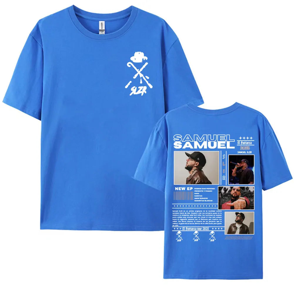 Rapper Samuel Slzr Tour 2025 Graphic T Shirts Men Women Harajuku Hip Hop Pop Music T-shirts Casual 100% Cotton Oversized T Shirt