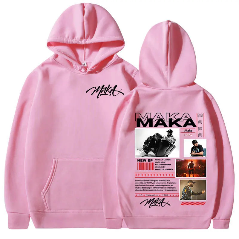 Rapper Maka Aura Tour Album 2025 Hoodies Men's Women Vintage Fashion Hooded Sweatshirts Hip Hop Oversized Pullovers Streetwear