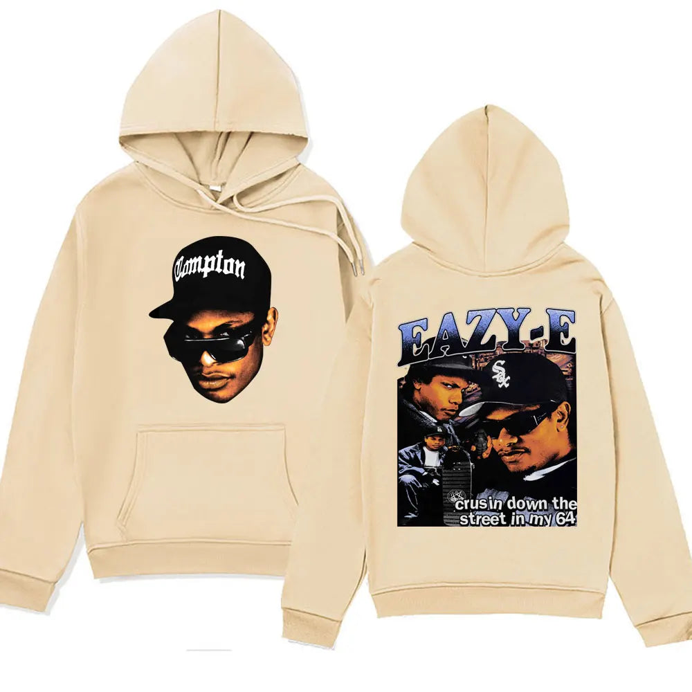 90s Rapper Eazy E Graphic Hoodie Men 90s Vintage Harajuku Hooded Sweatshirt Casual Oversized Hip Hop Streetwear Hoodies Unisex