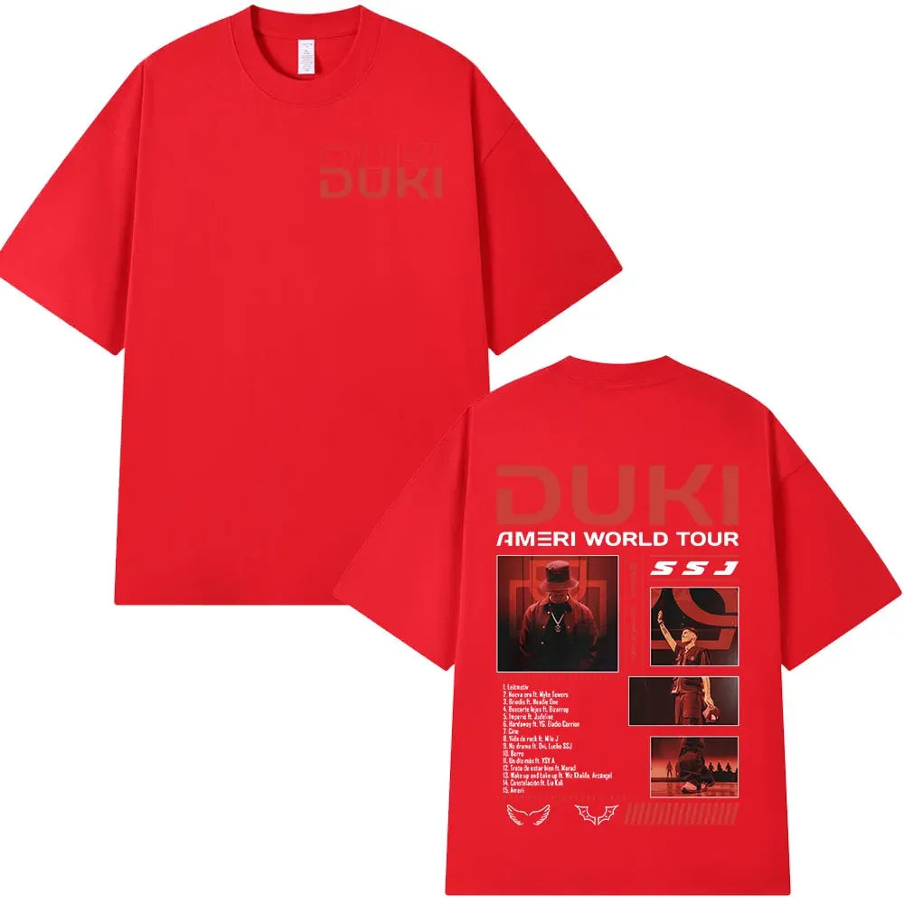 Rapper Duki Ameri World Tour Merch T-shirts Men Women Fashion Hip Hop Oversized T Shirts Cotton Casual Short Sleeve T-shirt Tops