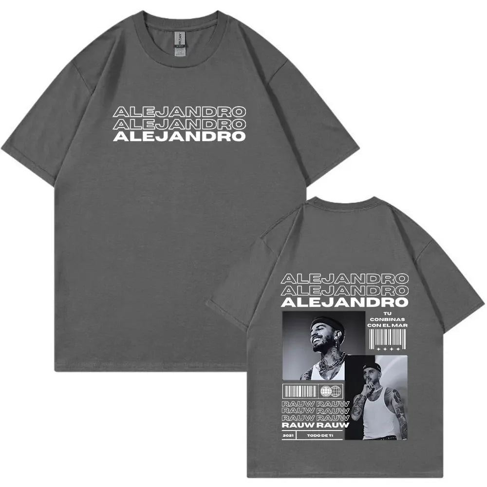 Rauw Alejandro Album Todo De Ti T Shirt Men Women Clothes Fashion Vintage Tee Shirt Cotton Casual Oversized T-Shirts Streetwear