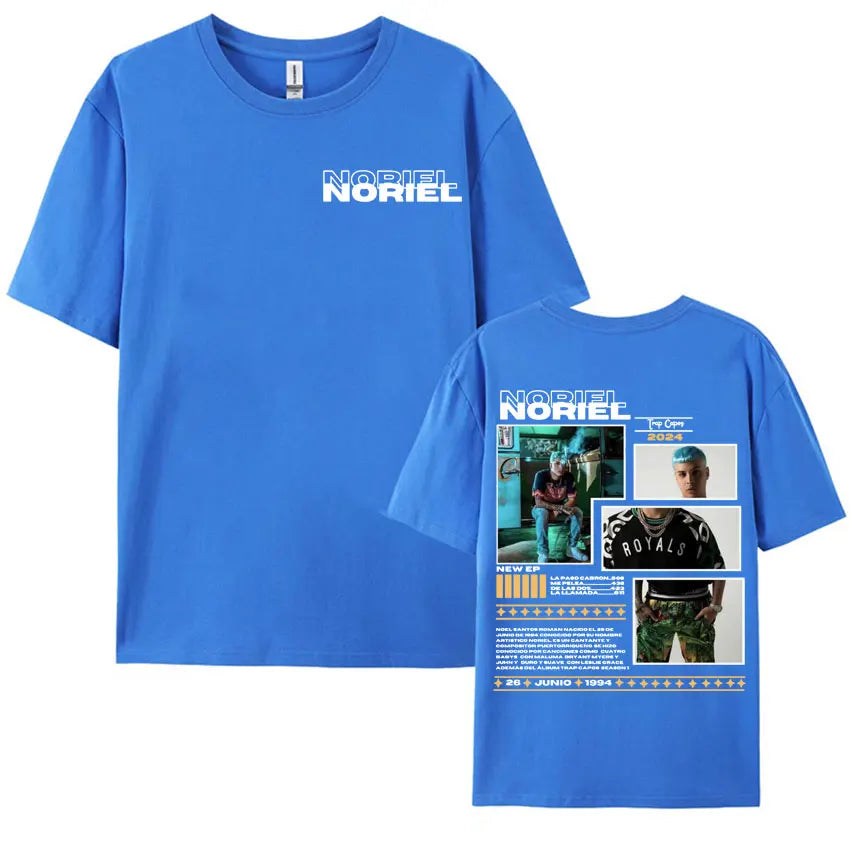 Rapper Noriel Album Tour Cover T-shirts for Men Women Hip Hop Pop Music Harajuku Y2k T Shirt Male High Quality Oversized T-shirt