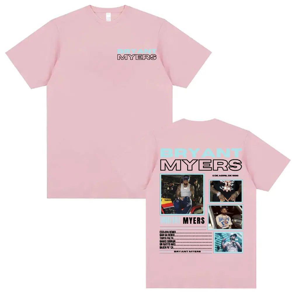 Rapper Bryant Myers 2025 Tour T-shirts for Men Women Fashion Hip Hop Punk Style T Shirts Casual 100% Cotton Short Sleeve T-shirt