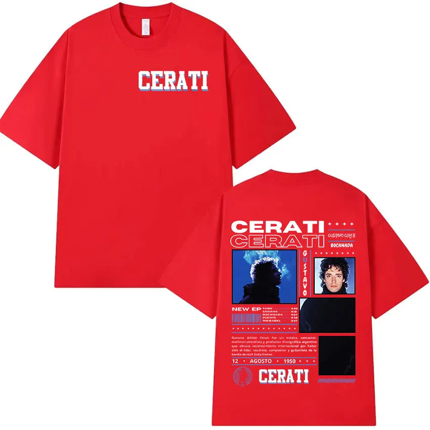 Rapper Gustavo Cerati 2025 Tour Graphic T Shirt Men Hip Hop Fashion Cotton Short Sleeve T-shirt Retro Style Gothic Clothing Tees