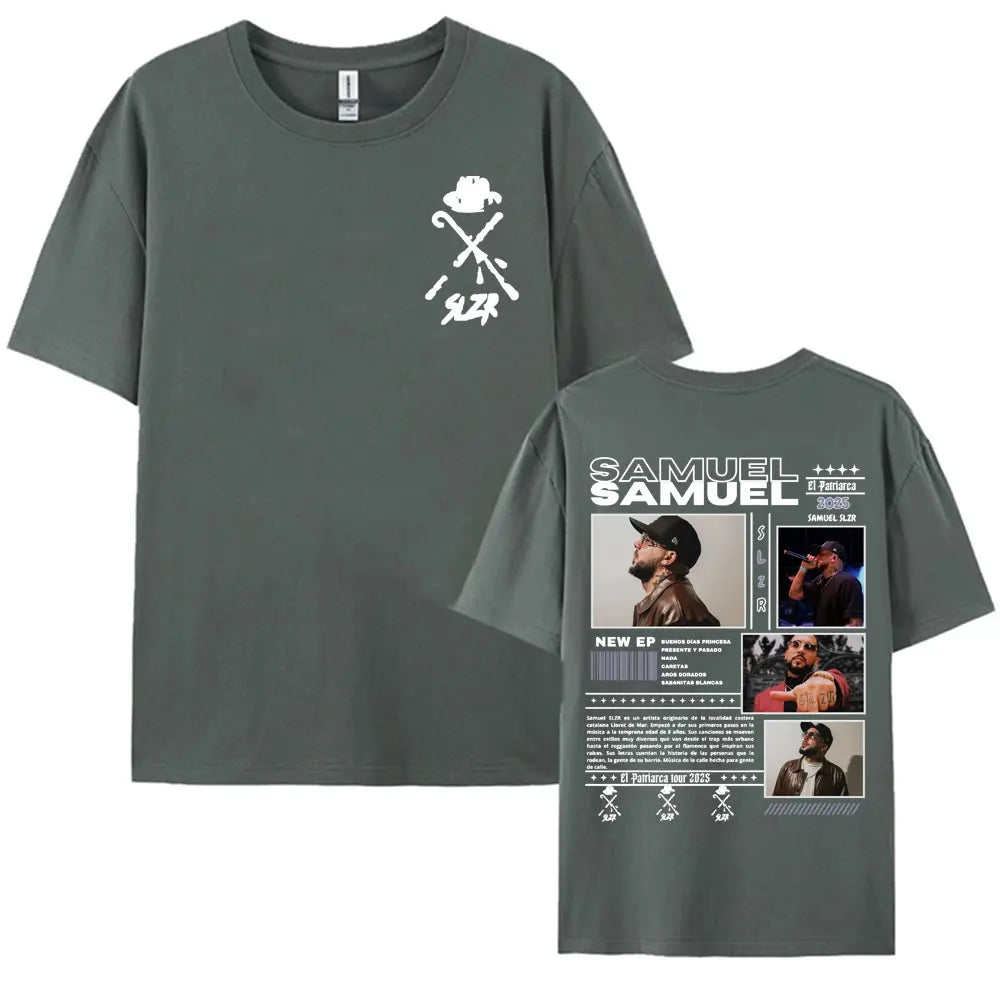 Rapper Samuel Slzr Tour 2025 Graphic T Shirts Men Women Harajuku Hip Hop Pop Music T-shirts Casual 100% Cotton Oversized T Shirt