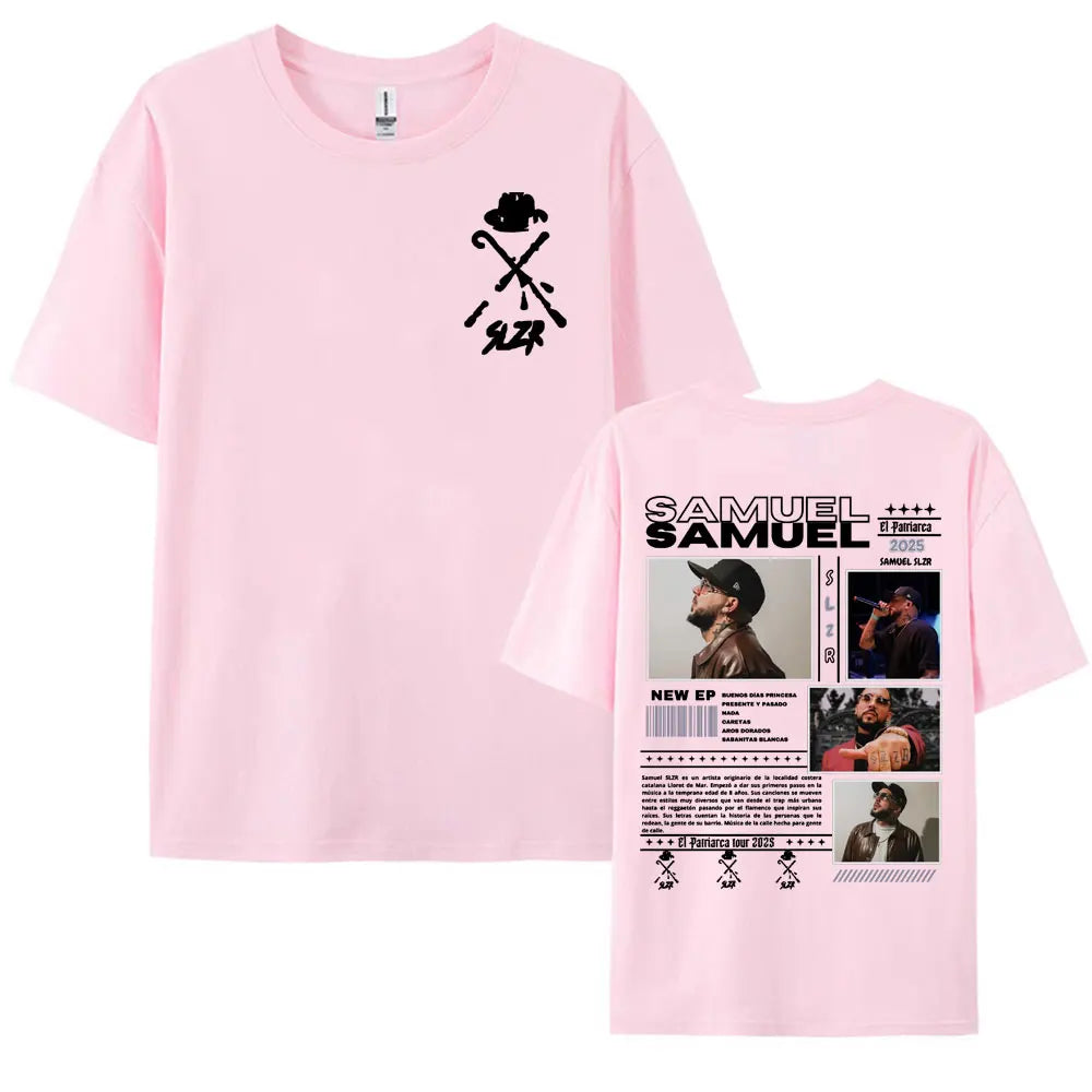 Rapper Samuel Slzr Tour 2025 Graphic T Shirts Men Women Harajuku Hip Hop Pop Music T-shirts Casual 100% Cotton Oversized T Shirt