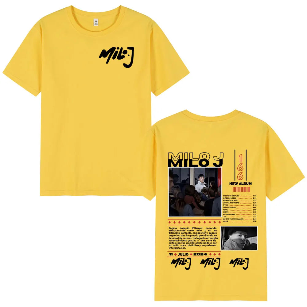 Rapper Milo J 166 Album Merch T Shirt Men Women Clothing Fashion Hip Hop T-shirt Cotton Casual Oversized Short Sleeve T-shirts