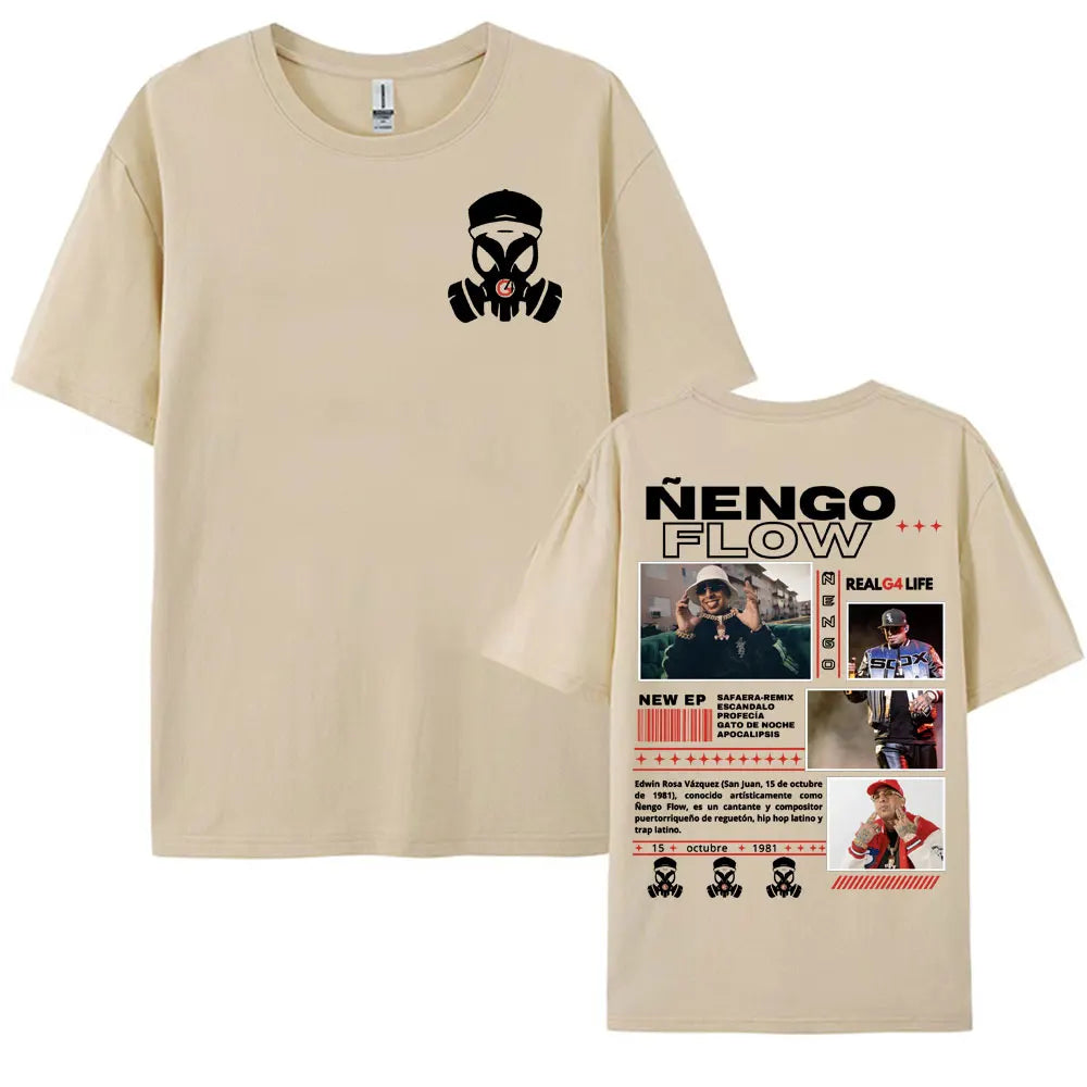 Rapper Nengo Flow Real G4 Life Tour Graphic T Shirt Men Women Vintage Hip Hop  Pop Music T-shirt Fashion Oversized Cotton Tshirt