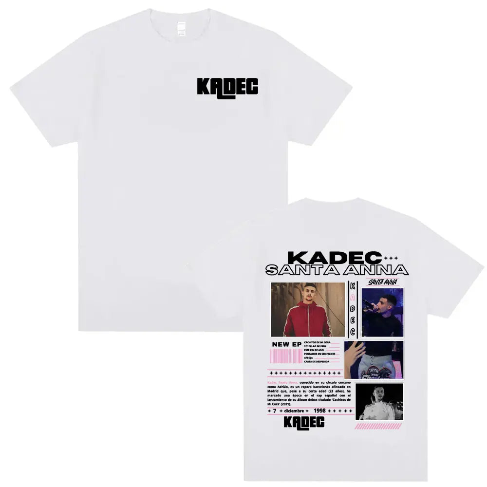 Rapper Kadec Santa Anna 2025 Tour T Shirt Men Women High Quality Casual Oversized T-shirts Vintage 100% Cotton Crewneck T-shirt