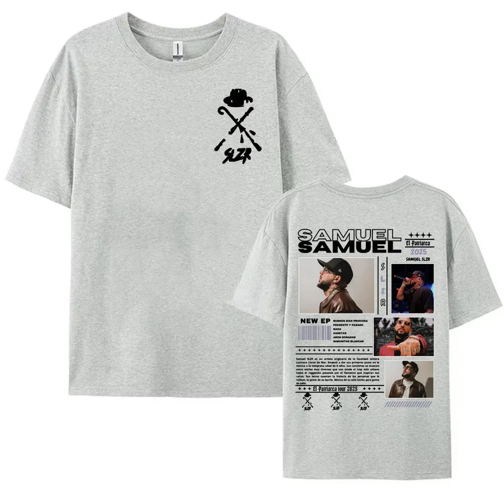 Rapper Samuel Slzr Tour 2025 Graphic T Shirts Men Women Harajuku Hip Hop Pop Music T-shirts Casual 100% Cotton Oversized T Shirt