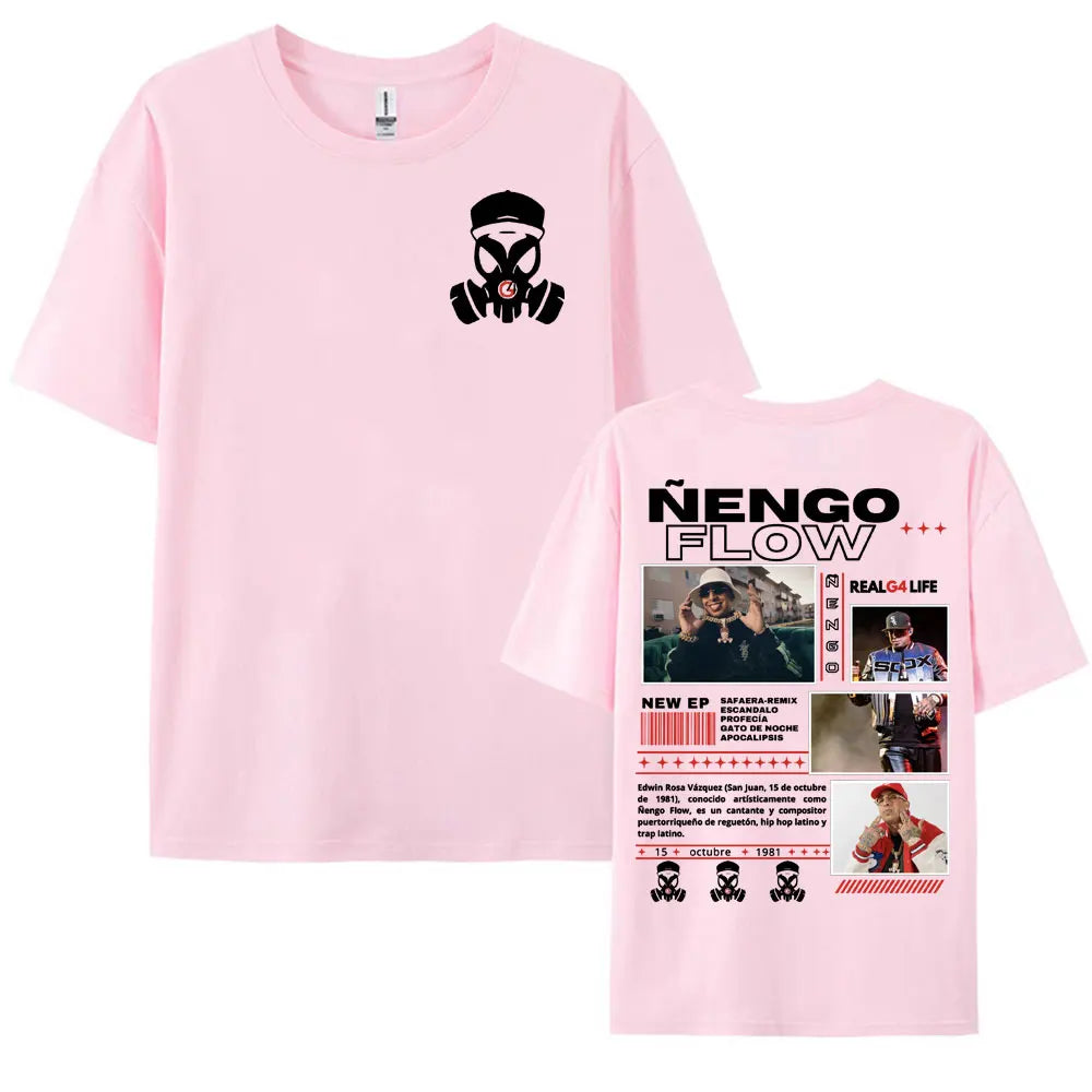 Rapper Nengo Flow Real G4 Life Tour Graphic T Shirt Men Women Vintage Hip Hop  Pop Music T-shirt Fashion Oversized Cotton Tshirt