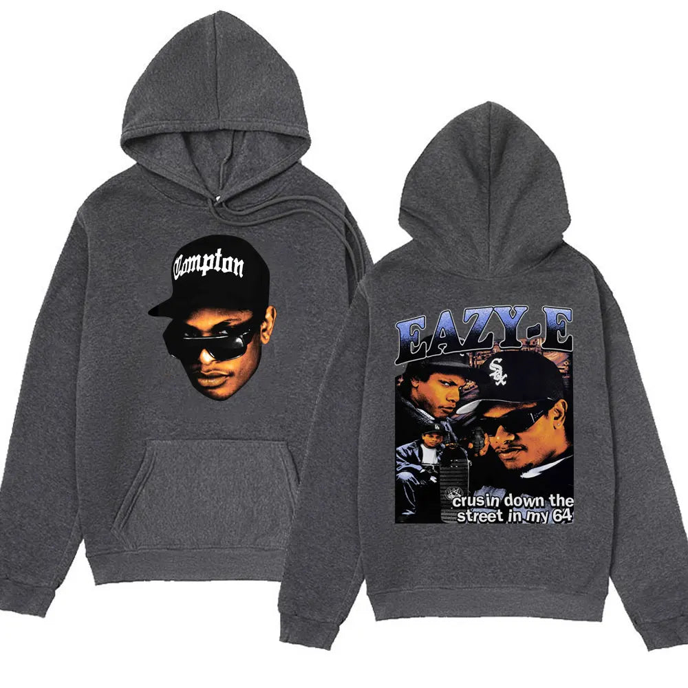 90s Rapper Eazy E Graphic Hoodie Men 90s Vintage Harajuku Hooded Sweatshirt Casual Oversized Hip Hop Streetwear Hoodies Unisex