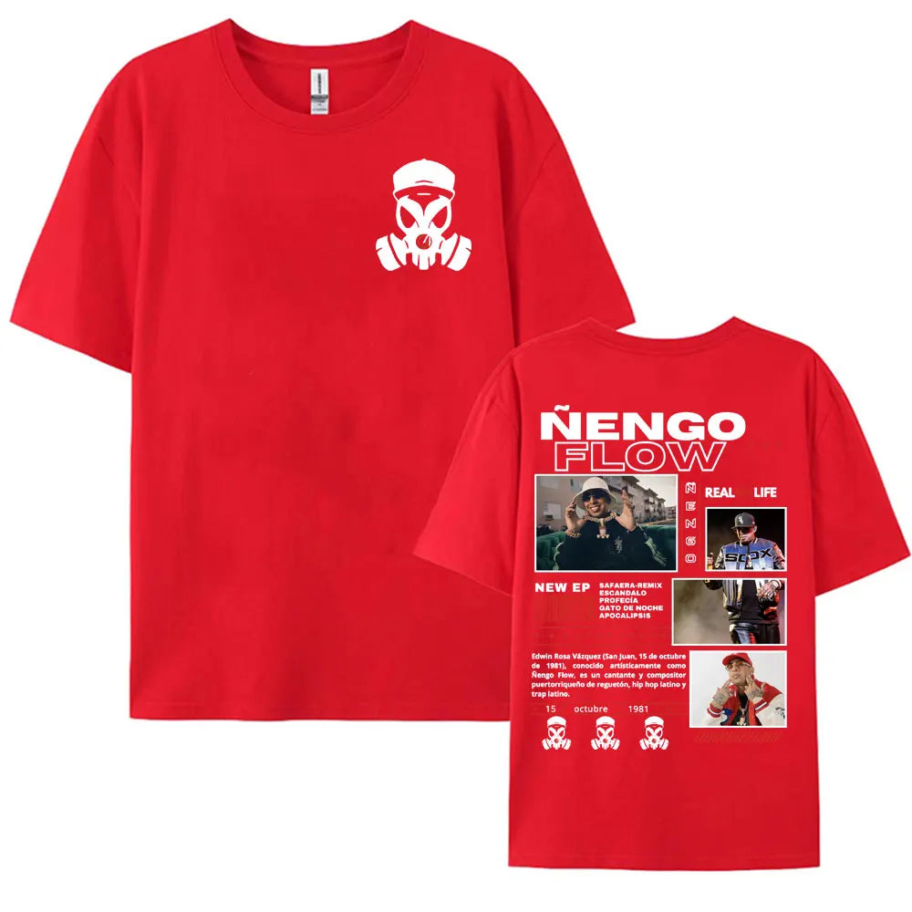 Rapper Nengo Flow Real G4 Life Tour Graphic T Shirt Men Women Vintage Hip Hop  Pop Music T-shirt Fashion Oversized Cotton Tshirt