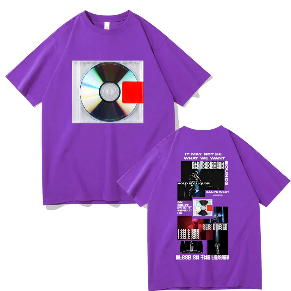 Rapper Kanye West Yeezus It May Not Be What We Want Album Cover T-shirt Men's Hip Hop Vintage T Shirt Male Oversized Streetwear