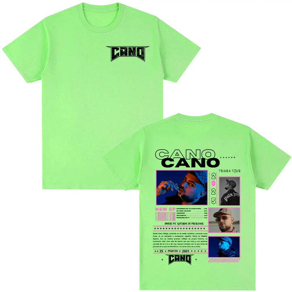 Rapper Cano Triana Tour Merch T-shirts Men Women Fashion Hip Hop Oversized T Shirt Comfort Cotton Casual Short Sleeve T-shirt