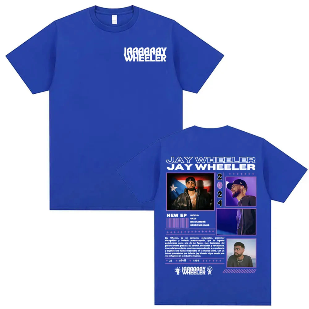 Rapper Jay Wheeler Album 2024 Tour T-shirts for Men Fashion Hip Hop 90s Vintage T Shirts Casual Cotton Short Sleeve T-shirt Tops