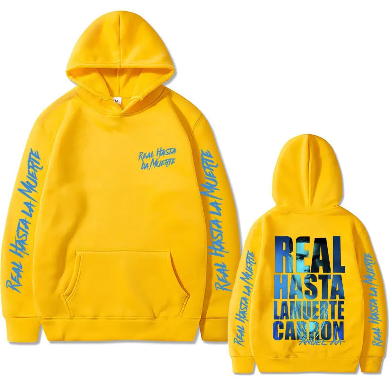 Rapper Anuel AA Hoodie Real Hasta La Muerte Print Sweatshirt Male Fashion Vintage Hoodies Men Women Hip Hop Oversized Streetwear