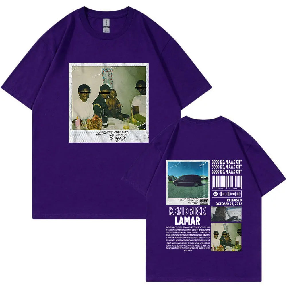 Rapper Kendrick Lamar Good Kid T Shirt Men Women Clothes Hip Hop Music Album Graphic T-shirt Fashion Vintage Oversized Tee Shirt