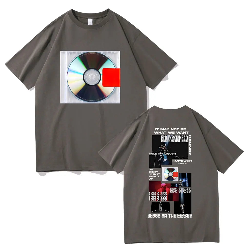 Rapper Kanye West Yeezus It May Not Be What We Want Album Cover T-shirt Men's Hip Hop Vintage T Shirt Male Oversized Streetwear