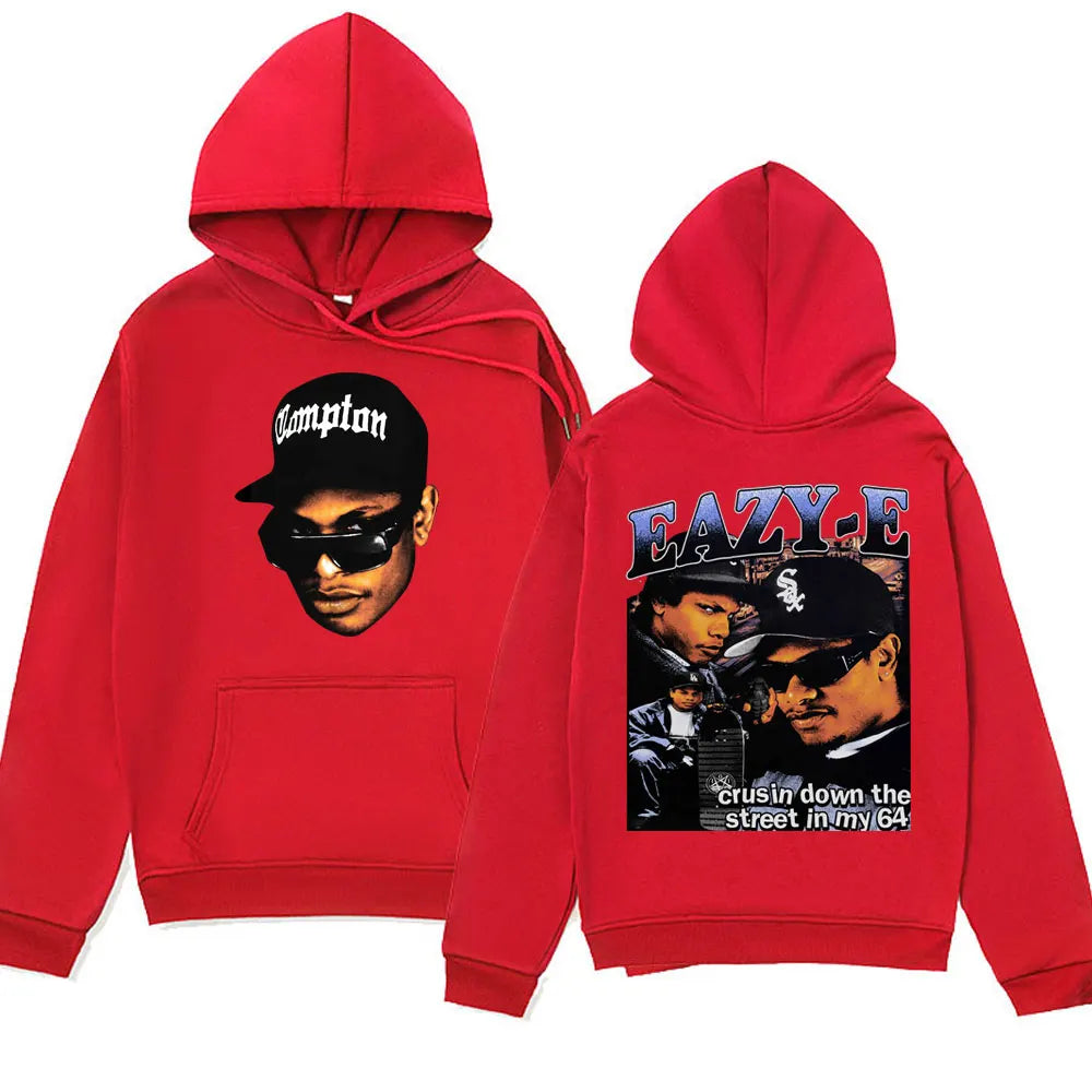 90s Rapper Eazy E Graphic Hoodie Men 90s Vintage Harajuku Hooded Sweatshirt Casual Oversized Hip Hop Streetwear Hoodies Unisex
