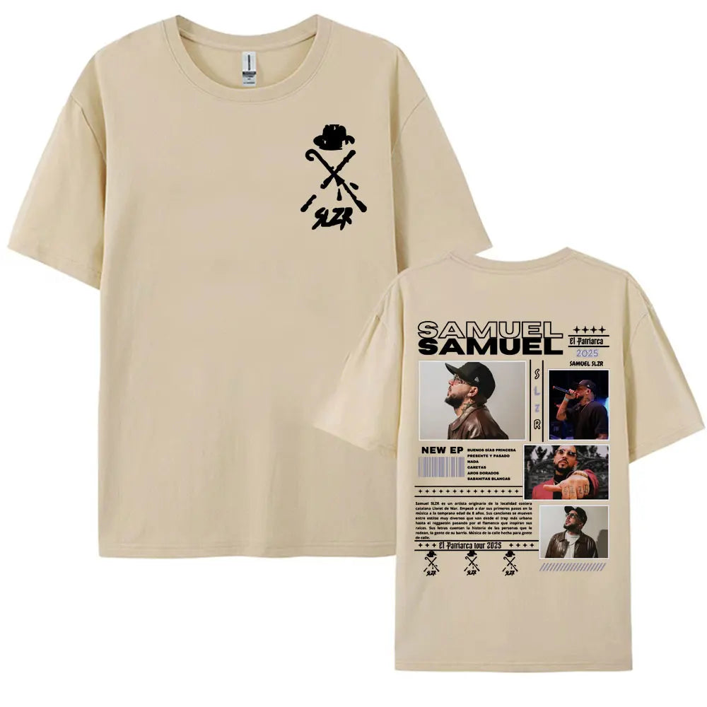 Rapper Samuel Slzr Tour 2025 Graphic T Shirts Men Women Harajuku Hip Hop Pop Music T-shirts Casual 100% Cotton Oversized T Shirt