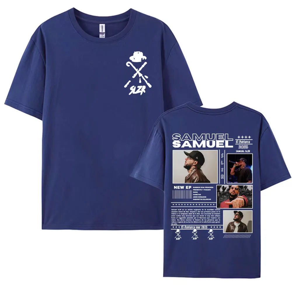 Rapper Samuel Slzr Tour 2025 Graphic T Shirts Men Women Harajuku Hip Hop Pop Music T-shirts Casual 100% Cotton Oversized T Shirt
