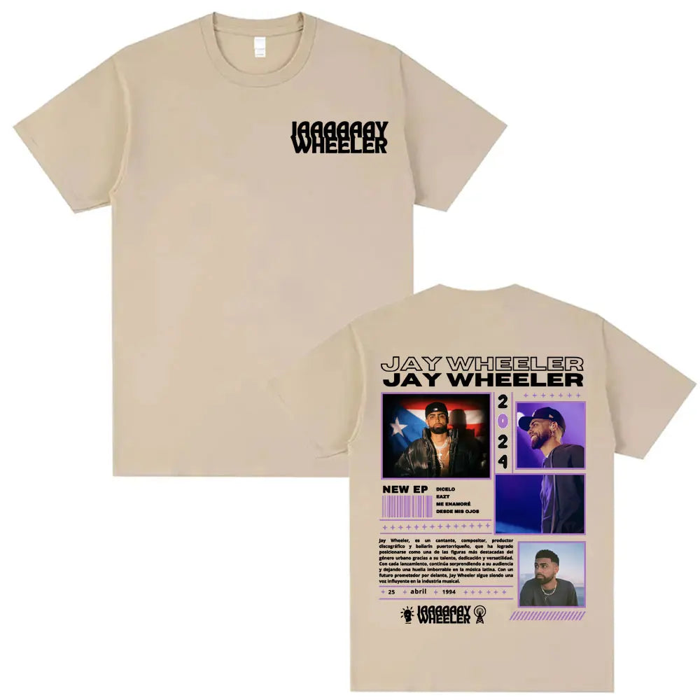 Rapper Jay Wheeler Album 2024 Tour T-shirts for Men Fashion Hip Hop 90s Vintage T Shirts Casual Cotton Short Sleeve T-shirt Tops