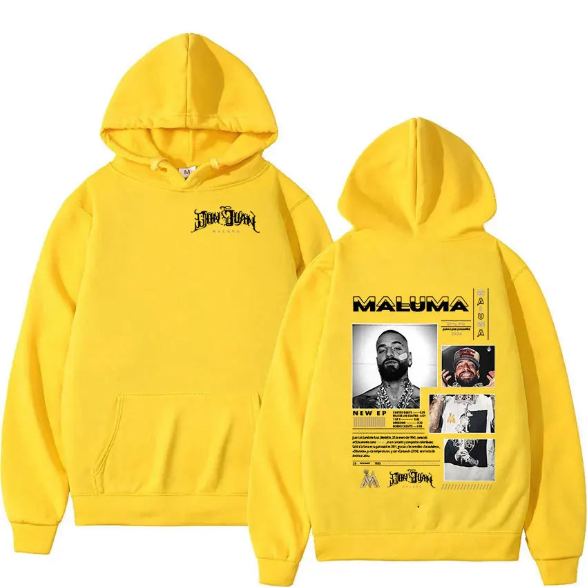Rapper MALUMA 2024 Album Graphic Hoodie Men Hip Hop Vintage Pullover Sweatshirt Unisex High Quality Oversized Hoodies Streetwear