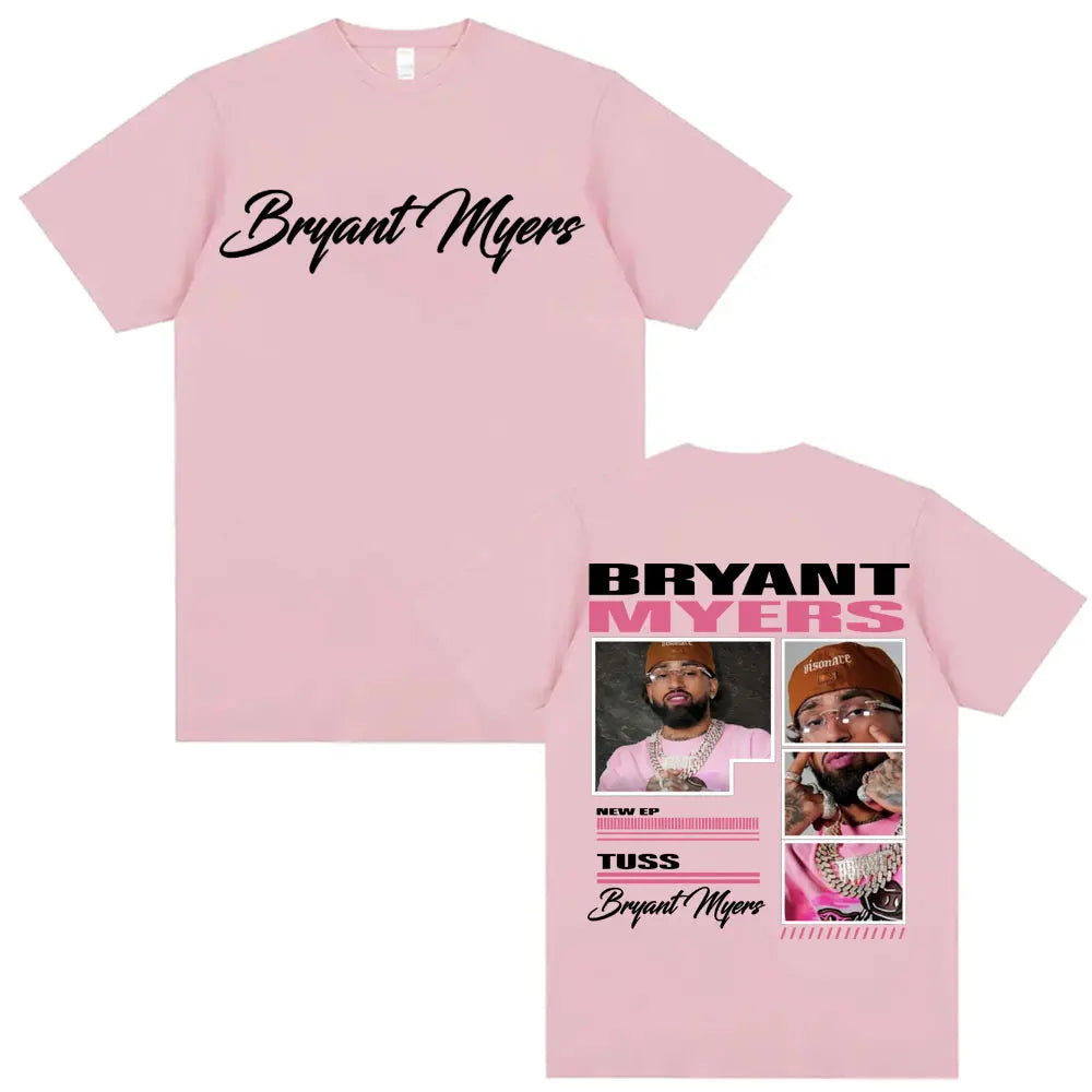 Rapper Bryant Myers 2025 Tour Graphic T-shirts Men Clothing Harajuku Hip Hop Streetwear T Shirts Casual Cotton Oversized T-shirt
