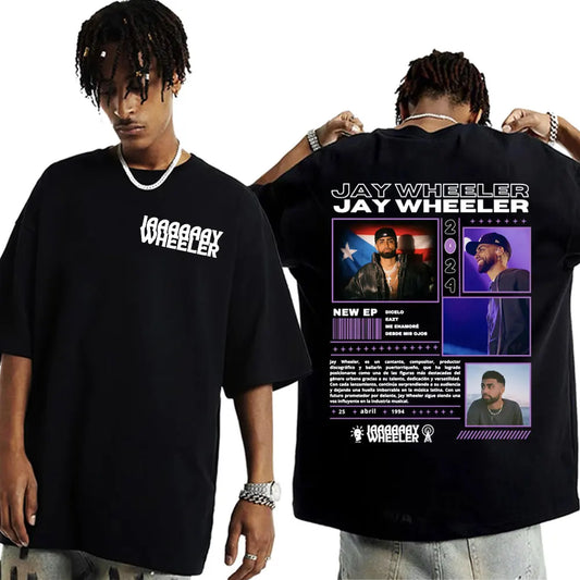 Rapper Jay Wheeler Album 2024 Tour T-shirts for Men Fashion Hip Hop 90s Vintage T Shirts Casual Cotton Short Sleeve T-shirt Tops