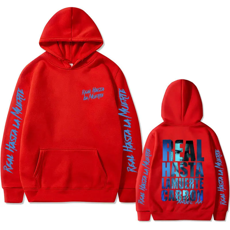 Rapper Anuel AA Hoodie Real Hasta La Muerte Print Sweatshirt Male Fashion Vintage Hoodies Men Women Hip Hop Oversized Streetwear