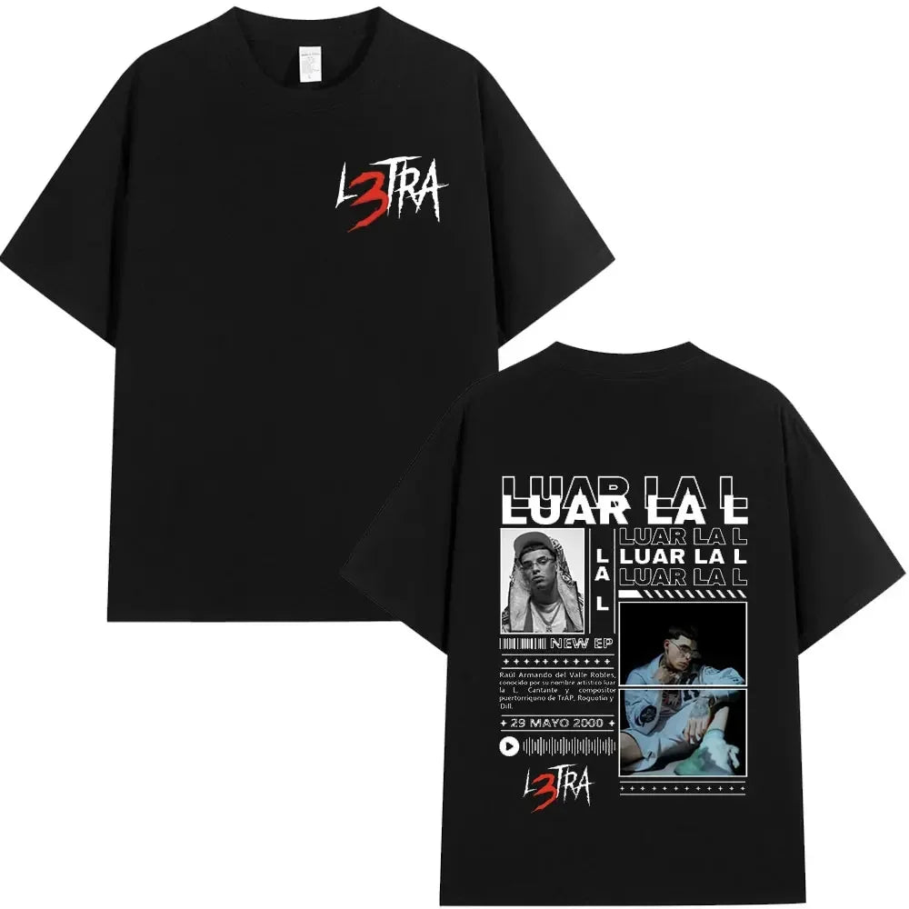 Rapper Luar La L L3TRA T shirt Men Women Hip Hop Fashion Short Sleeve T-shirts 100% Cotton Casual Oversized Tee Shirt Streetwear