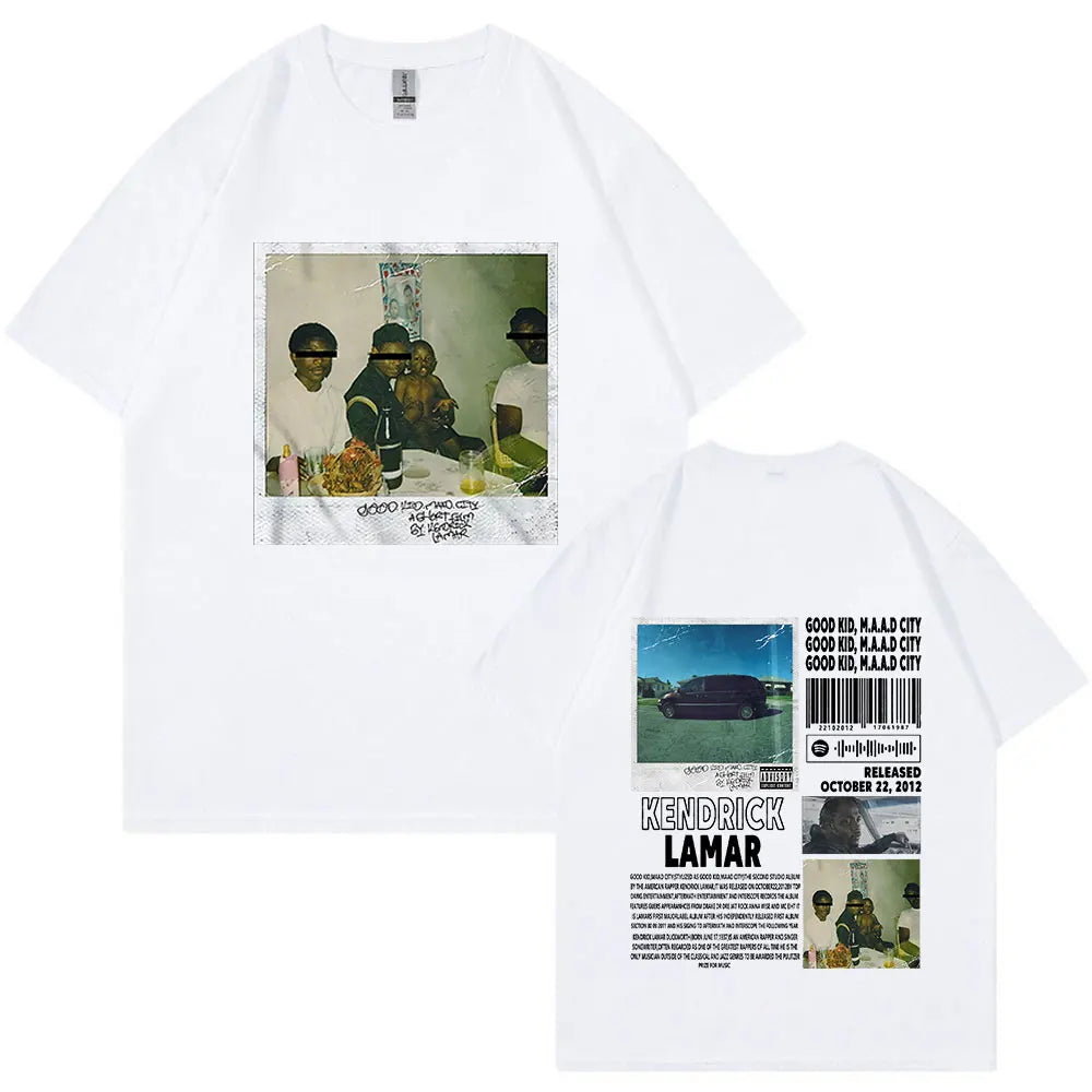 Rapper Kendrick Lamar Good Kid T Shirt Men Women Clothes Hip Hop Music Album Graphic T-shirt Fashion Vintage Oversized Tee Shirt