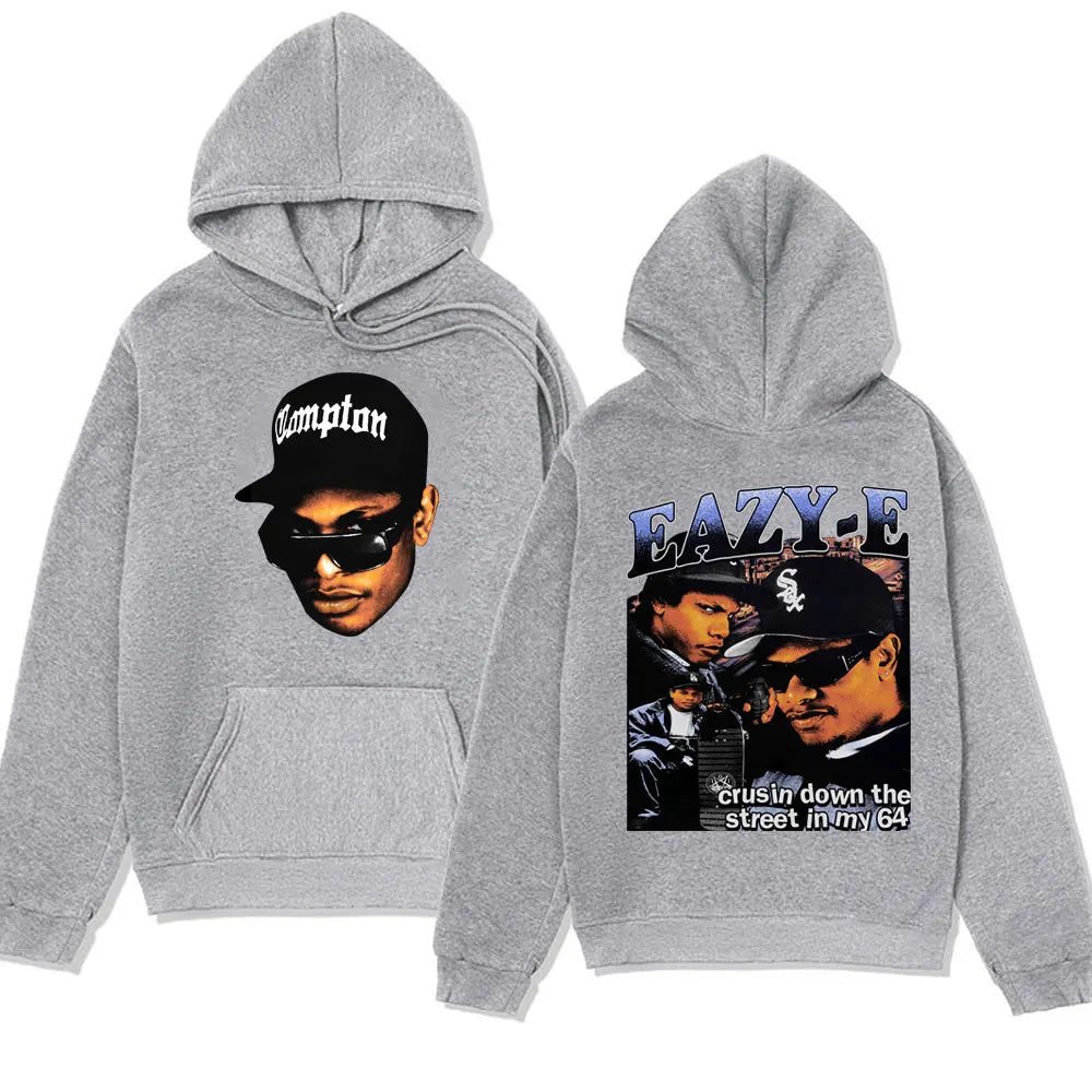 90s Rapper Eazy E Graphic Hoodie Men 90s Vintage Harajuku Hooded Sweatshirt Casual Oversized Hip Hop Streetwear Hoodies Unisex