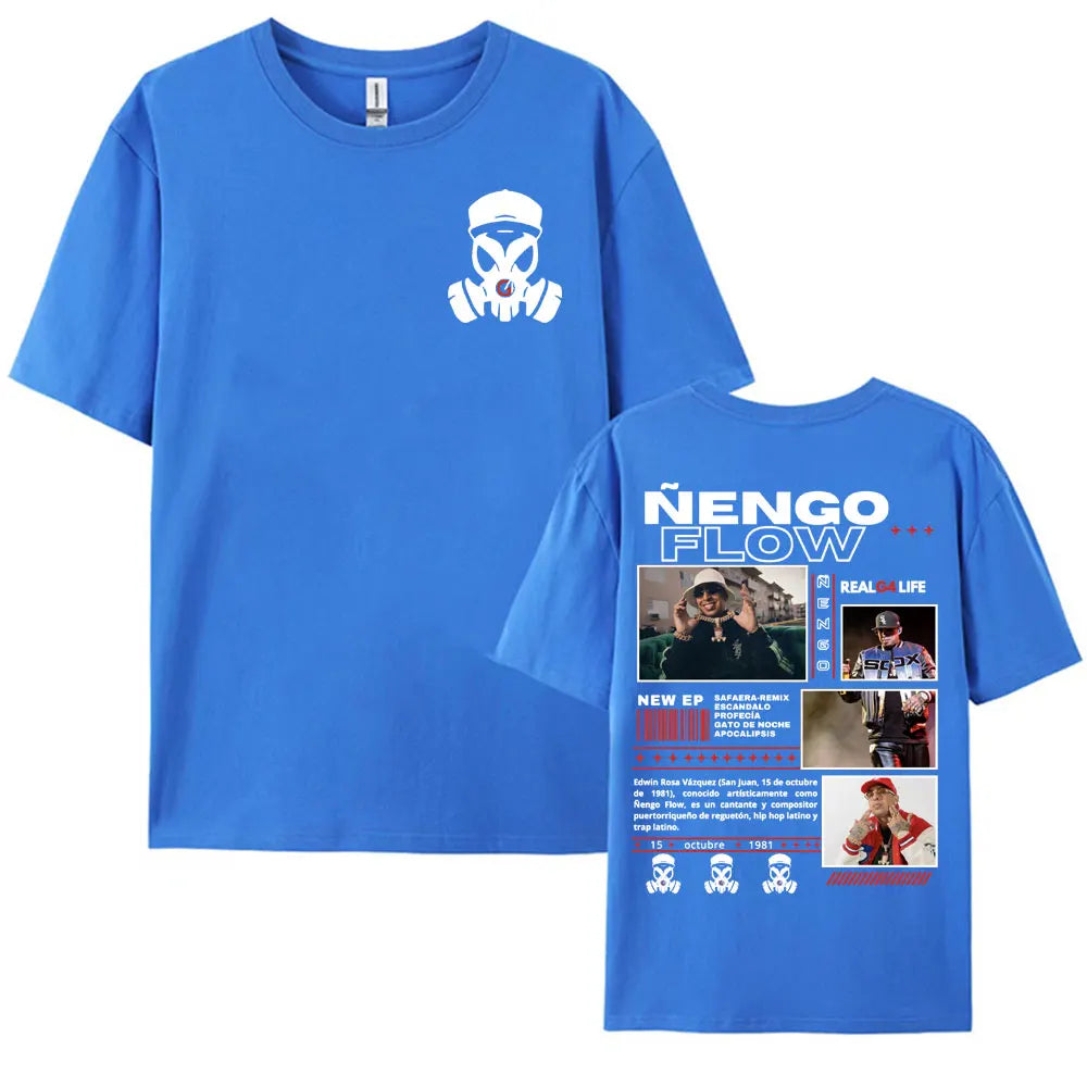 Rapper Nengo Flow Real G4 Life Tour Graphic T Shirt Men Women Vintage Hip Hop  Pop Music T-shirt Fashion Oversized Cotton Tshirt