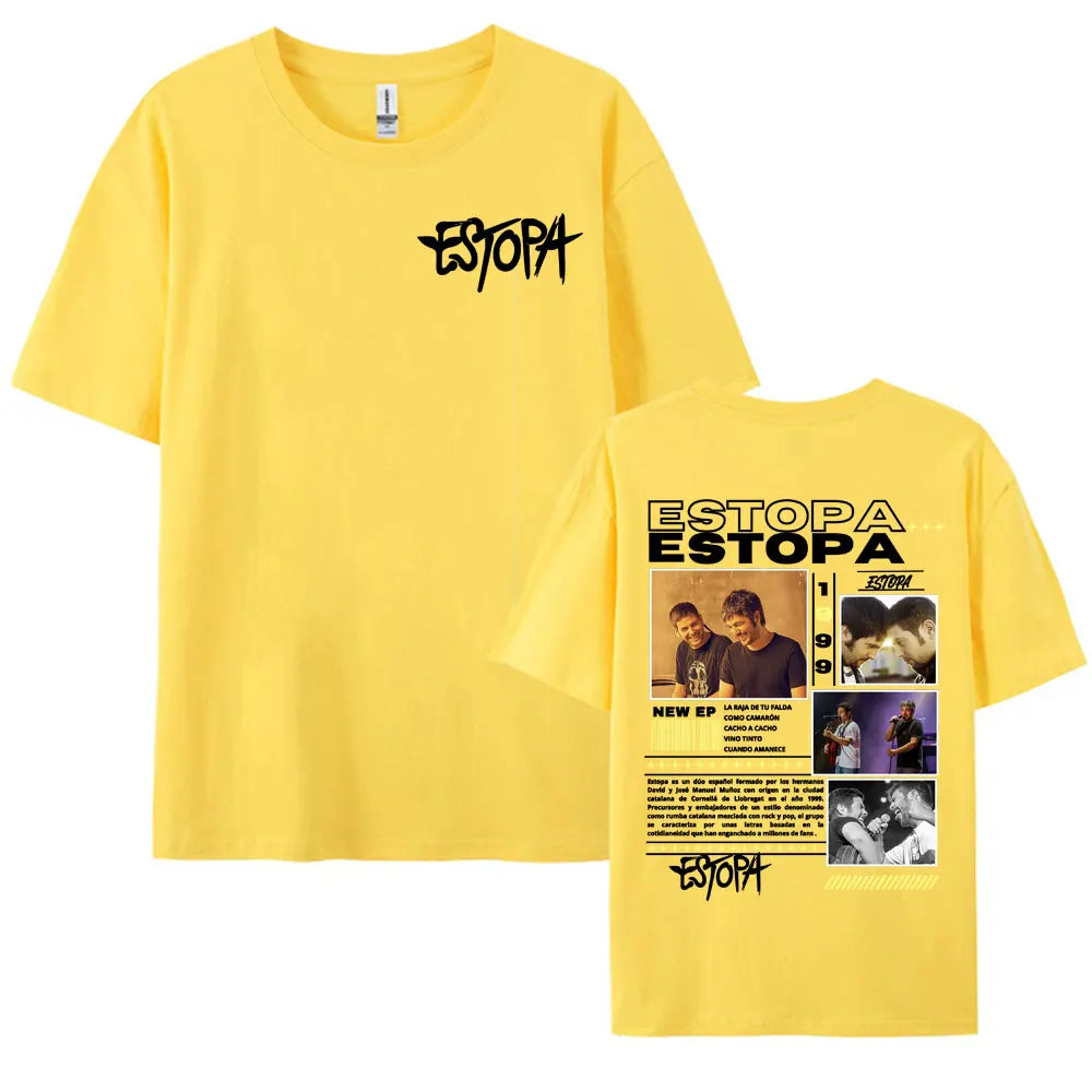 Rapper Estopa 1999 Tour Concert Cover T-shirts for Men Women 100% Cotton Short Sleeve T Shirt Harajuku Fashion Oversized T-shirt