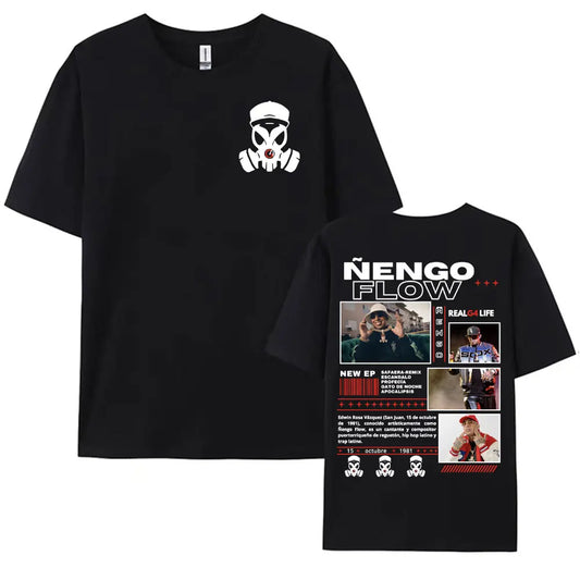 Rapper Nengo Flow Real G4 Life Tour Graphic T Shirt Men Women Vintage Hip Hop  Pop Music T-shirt Fashion Oversized Cotton Tshirt