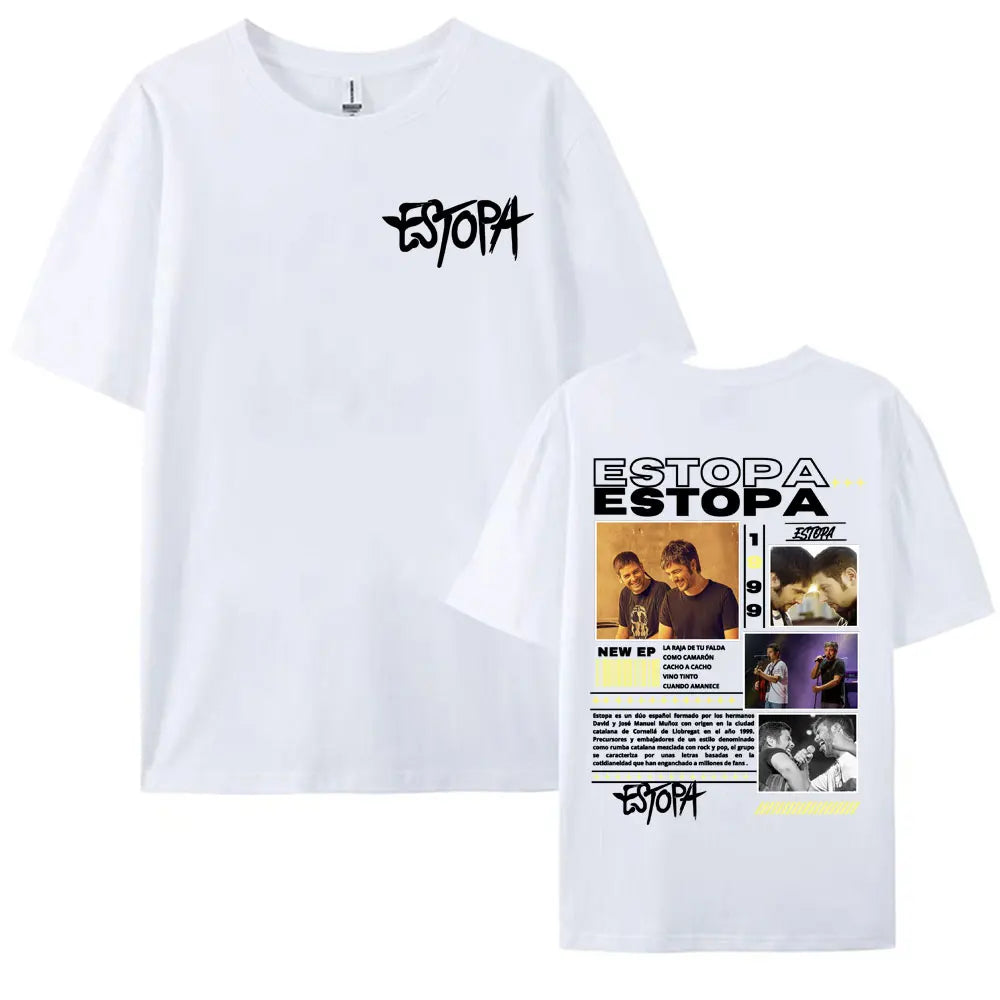 Rapper Estopa 1999 Tour Concert Cover T-shirts for Men Women 100% Cotton Short Sleeve T Shirt Harajuku Fashion Oversized T-shirt