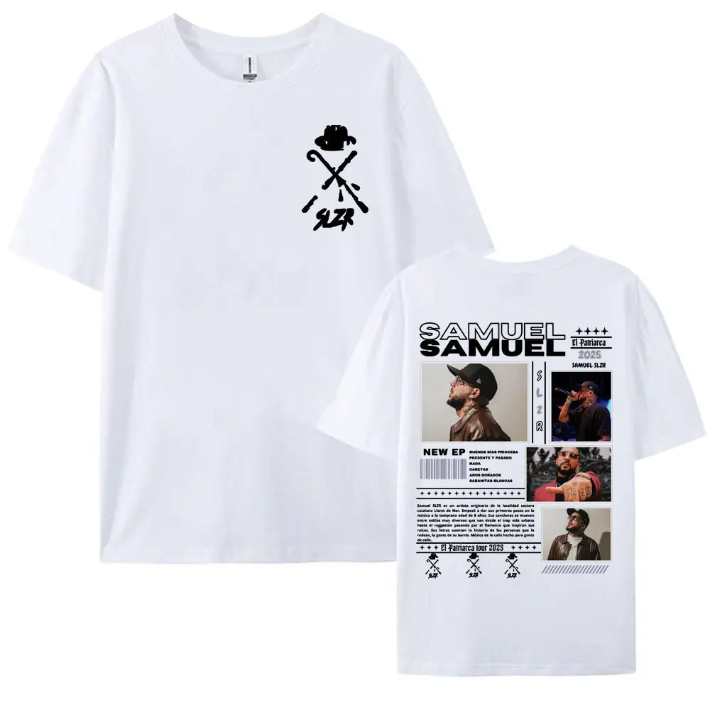 Rapper Samuel Slzr Tour 2025 Graphic T Shirts Men Women Harajuku Hip Hop Pop Music T-shirts Casual 100% Cotton Oversized T Shirt